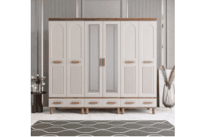 6 Kapaklı Motto Dolap Komple Mdf